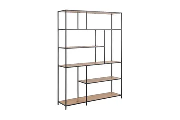 Hasslevik Bokhylla 135x35 cm 4 Hyllor - Natur/Matt Svart - Products - Förvaring - Hylla - Bokhylla