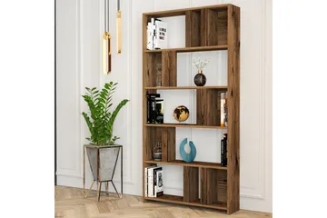 Timiza Bokhylla 90x20 cm 5 Hyllor - Mörkbrun - Products - Förvaring - Hylla - Bokhylla