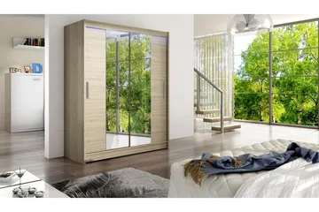 Leila Garderob med Spegel 150x200 cm - Beige - Products - Förvaring - Garderober & garderobssystem