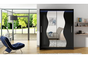 Leila Garderob med Spegel 150x200 cm - Svart - Products - Förvaring - Garderober & garderobssystem