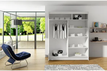 Leila Garderob med Spegel 150x200 cm - Vit - Products - Förvaring - Garderober & garderobssystem