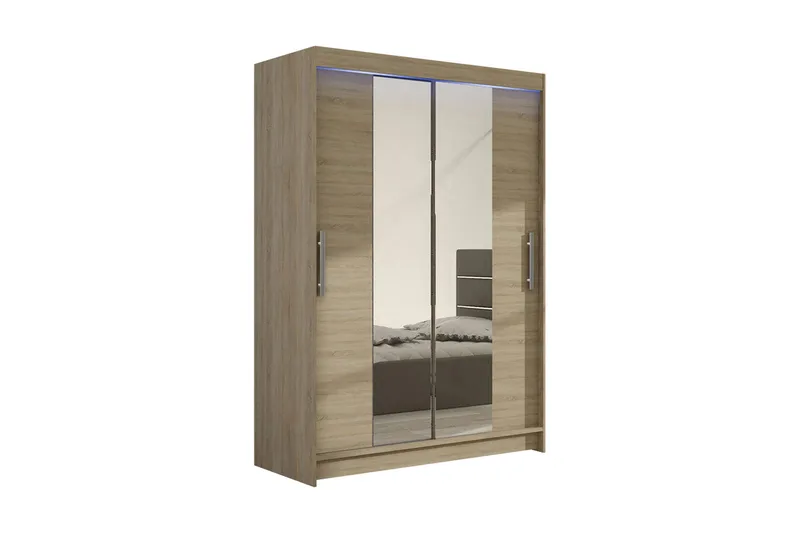 Miami Garderob 120x58x200 cm, Beige/Grå