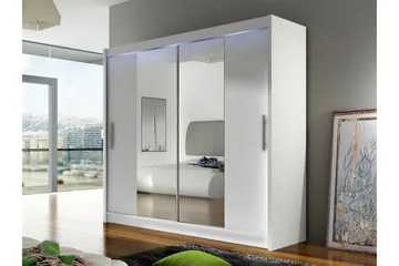 Prag Garderob med Spegel 180x215 cm - Vit - Products - Förvaring - Garderober & garderobssystem