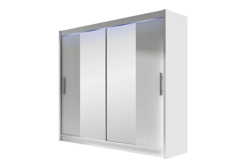 Prag Garderob med Spegel 180x215 cm, Vit