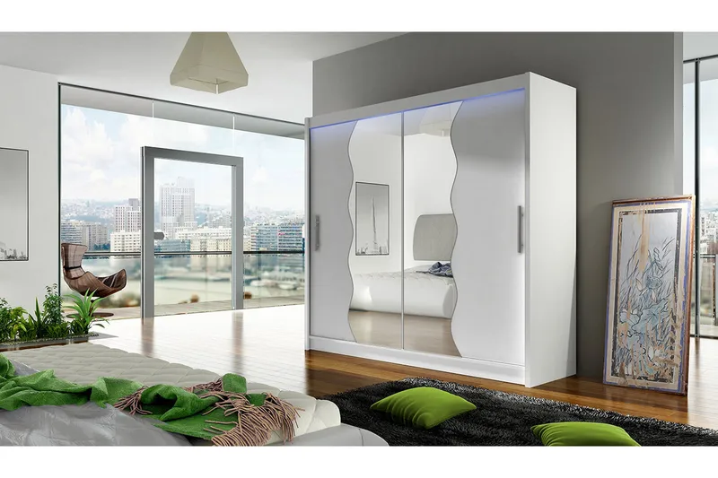 Prag Garderob med Spegel 180x215 cm - Vit - Products - Förvaring - Garderober & garderobssystem