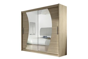 Prag Garderob Skjutdörrar Böjd Spegel - Beige/Trä/Natur - Products - Förvaring - Garderober & garderobssystem