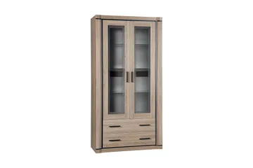 Dallas Vitrinskåp 97x43,5x192 cm - Beige/Grå - Products - Förvaring - Skåp - Vitrinskåp