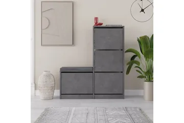 Dude Skoskåp 105 cm - Grå - Products - Förvaring - Skåp - Förvaringsskåp