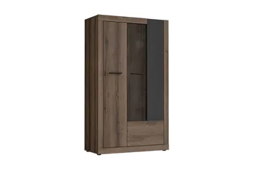 Elhovo Vitrinskåp 41,3 cm djup 93,1 cm bred 158,5 cm hög Mörkt Trä - Brun - Products - Förvaring - Skåp - Vitrinskåp