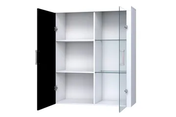 Samba Vitrinskåp 90x35x111 cm White High gloss - Products - Förvaring - Skåp - Vitrinskåp