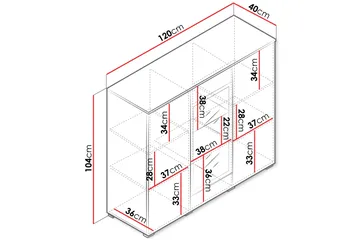 Sherie Vitrinskåp 120x104 cm - Svart - Products - Förvaring - Skåp - Vitrinskåp