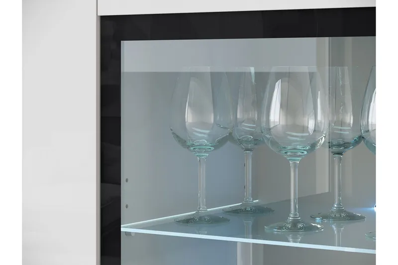 Sherie Vitrinskåp 120x104 cm - Vit - Products - Förvaring - Skåp - Vitrinskåp