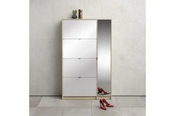 Shoey Skoskåp 4 Fack - Trä/natur/Vit - Products - Förvaring - Skåp - Förvaringsskåp