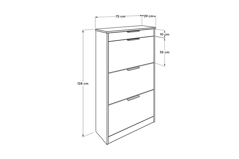 Skoskåp 75x128 cm - Valnöt - Products - Förvaring - Skåp - Förvaringsskåp