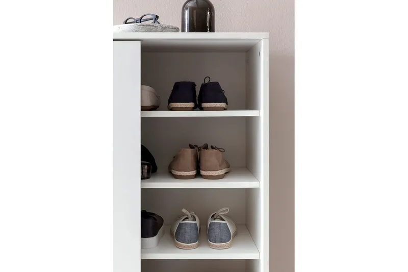 Skoskåp Wohnling melaminbelagd MDF, skjutdörrar, för 20 par Vit - Vit - Products - Förvaring - Skåp - Förvaringsskåp