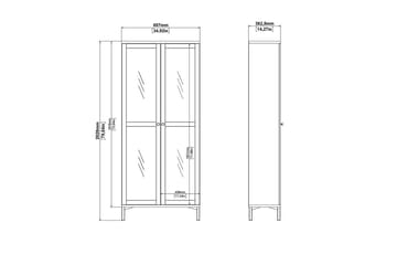 Valnorin Vitrinskåp 89x203 cm - Vit - Products - Förvaring - Skåp - Vitrinskåp