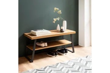 Bänk Wohnling Ekfiskbensdekor med hylla Stabil metallram Modern look - Products - Förvaring - Skoförvaring - Skobänk & skohylla med bänk