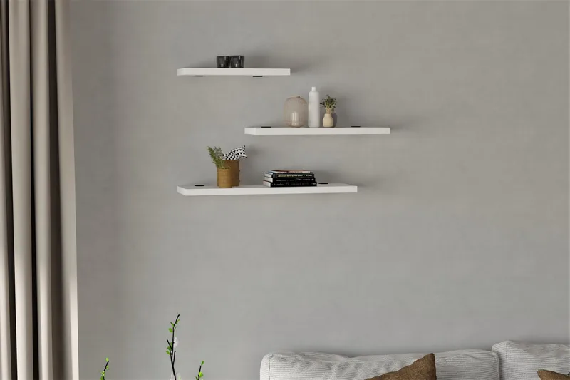 Cordin Vägghylla 2x30 cm 3-pack - Vit - Products - Förvaring - Småförvaring - Väggförvaring