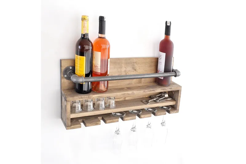 Crystalann Vägghylla 60 cm - Valnöt/Svart - Products - Förvaring - Småförvaring - Väggförvaring