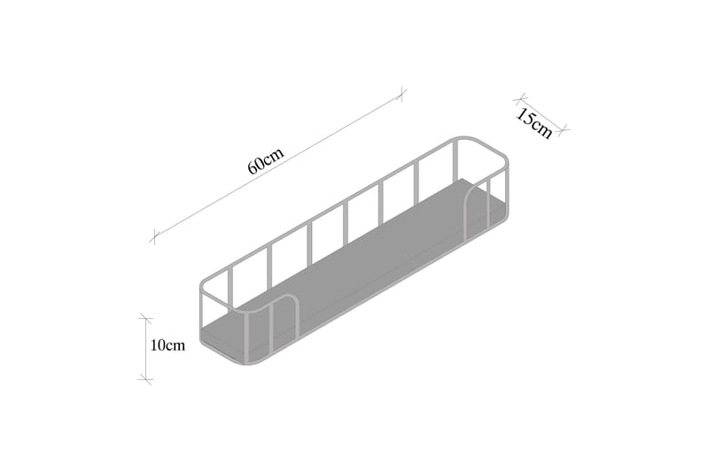 Lindern Vägghylla 15x60 cm - Svart/Valnöt - Products - Förvaring - Småförvaring - Väggförvaring