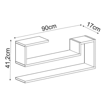 Melto Vägghylla 90x41,2x17 cm - Antracit - Products - Förvaring - Småförvaring - Väggförvaring