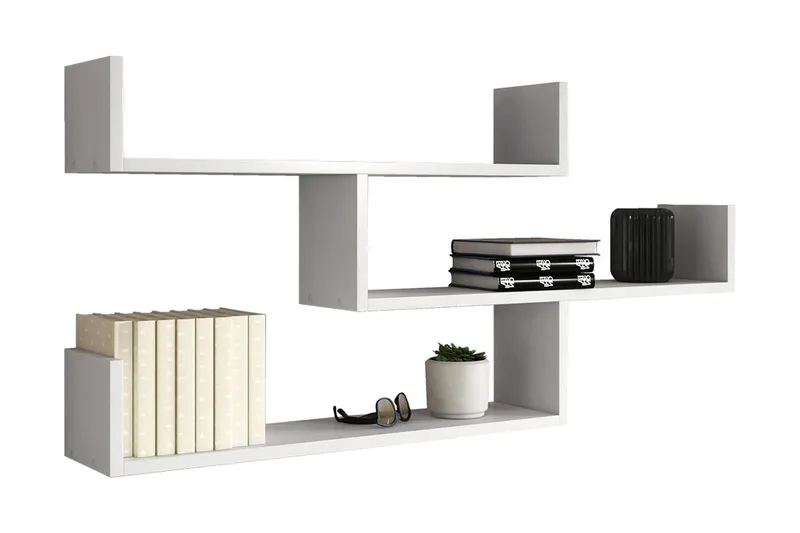 Trio Vägghylla 119x18x55 cm, Vit