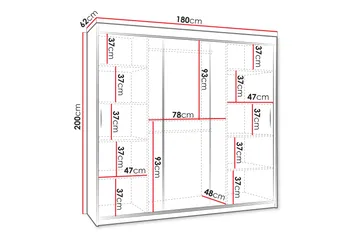 Tallmo Garderob m. Spegel 180x200 cm - Products - Förvaring - Garderober & garderobssystem