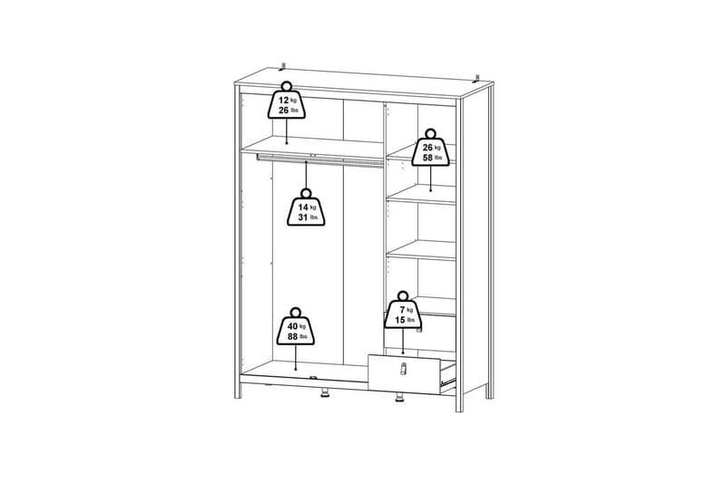 Vallvidera Garderob med Spegel 150x199 cm - Beige - Products - Förvaring - Garderober & garderobssystem