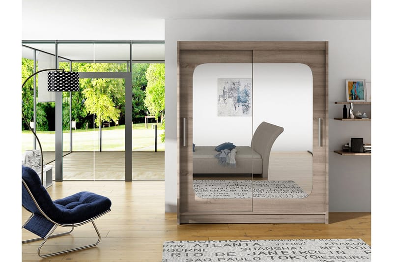 West Garderob 150x58x200 cm LED-belysning - Beige - Products - Förvaring - Garderober & garderobssystem