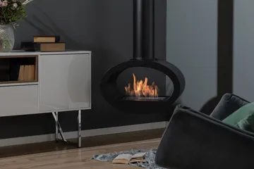 Mauro Takhängd Etanolkamin 190x60x40 cm i Stål - Svart - Products - Inredning - Kaminer - Kamin utan skorsten - Etanolkamin