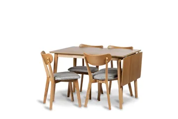 Åland Förlängningsbar Matgrupp 120-160 cm med 4 Åland Stolar - Brun/Natur - Products - Möbler - Bord & matgrupp - Matgrupp