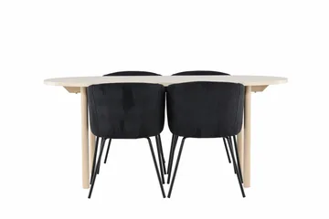 Andy Matgrupp 180 cm Oval med 4 Berit stolar - Whitewash/Svart - Products - Möbler - Bord & matgrupp - Matgrupp