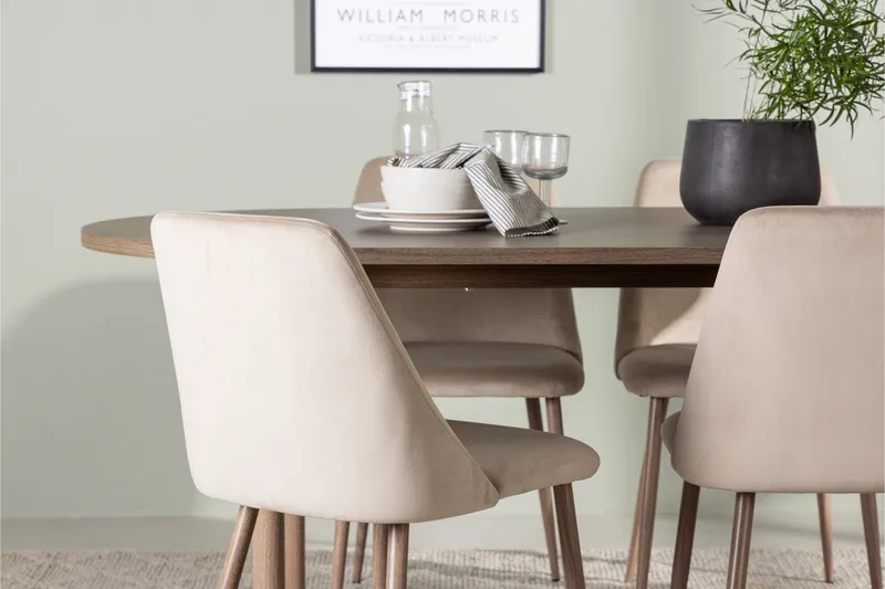 Andy Matgrupp 180 cm Oval med 4 Night Stolar - Natur - Products - Möbler - Bord & matgrupp - Matgrupp