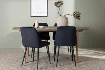 Andy Matgrupp 180 cm Oval med 4 Night stolar - Svart - Products - Möbler - Bord & matgrupp - Matgrupp