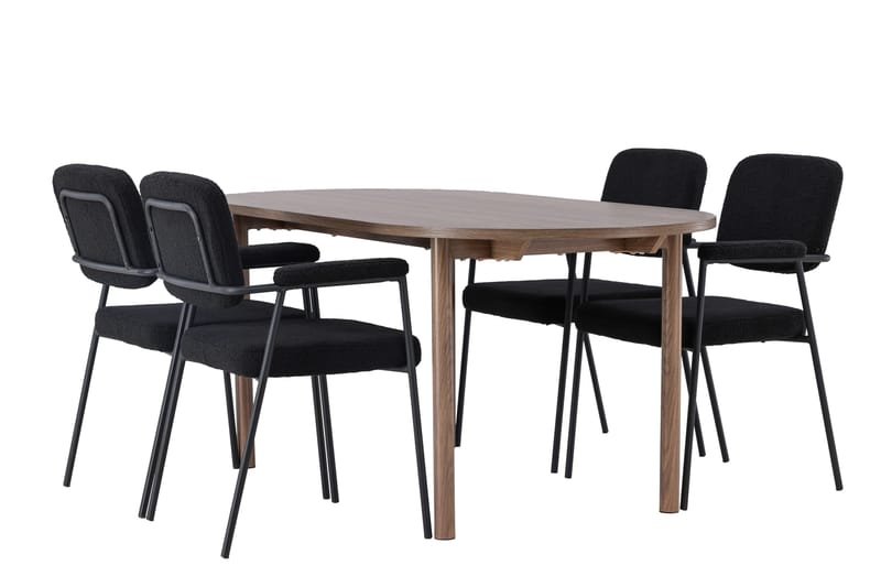 Andy Matgrupp 180 cm Oval med 4 Yesterday stolar - Svart - Products - Möbler - Bord & matgrupp - Matgrupp
