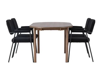 Andy Matgrupp 180 cm Oval med 4 Yesterday stolar - Svart - Products - Möbler - Bord & matgrupp - Matgrupp
