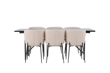 Astrid Matgrupp 200 cm Rektangulär med 6 Modesto stolar, Beige