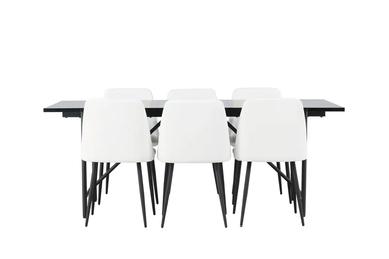 Astrid Matgrupp 200 cm Rektangulär med 6 Night stolar, Svart