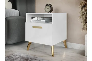 Akihiko Sängbord 40 cm - Vit - Products - Möbler - Bord & matgrupp - Avlastningsbord & sidobord - Sängbord & nattduksbord