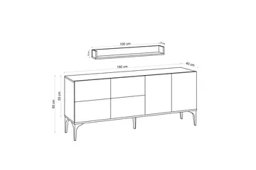 Cerreta Konsollbord 180 cm - Blå/Natur - Products - Möbler - Bord & matgrupp - Avlastningsbord & sidobord - Konsolbord & hallbord