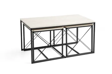 Defneia Soffbord 100 cm - Svart/Marmor - Products - Möbler - Bord & matgrupp - Avlastningsbord & sidobord - Satsbord