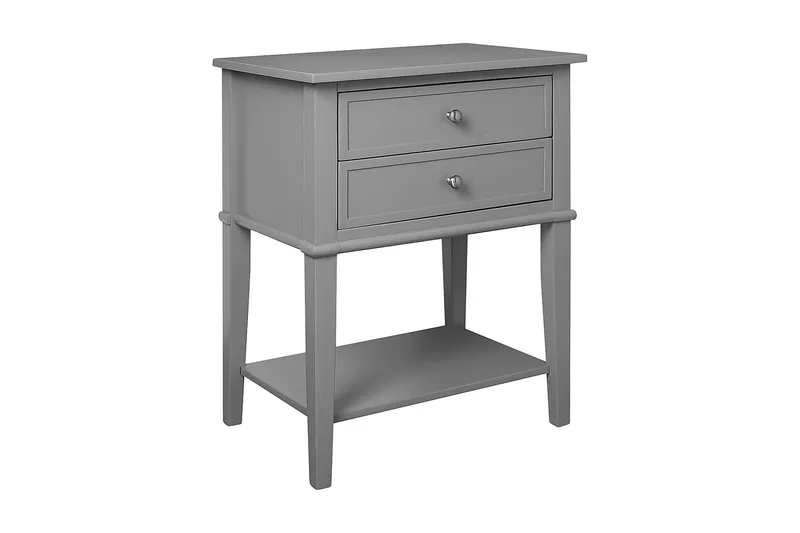 Franklin Sidobord 56 cm 2 Lådor Grå - Dorel Home - Products - Möbler - Bord & matgrupp - Avlastningsbord & sidobord - Brickbord & småbord