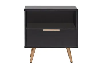 Indio Sängbord 50 cm - Svart/Guld - Products - Möbler - Bord & matgrupp - Avlastningsbord & sidobord - Sängbord & nattduksbord