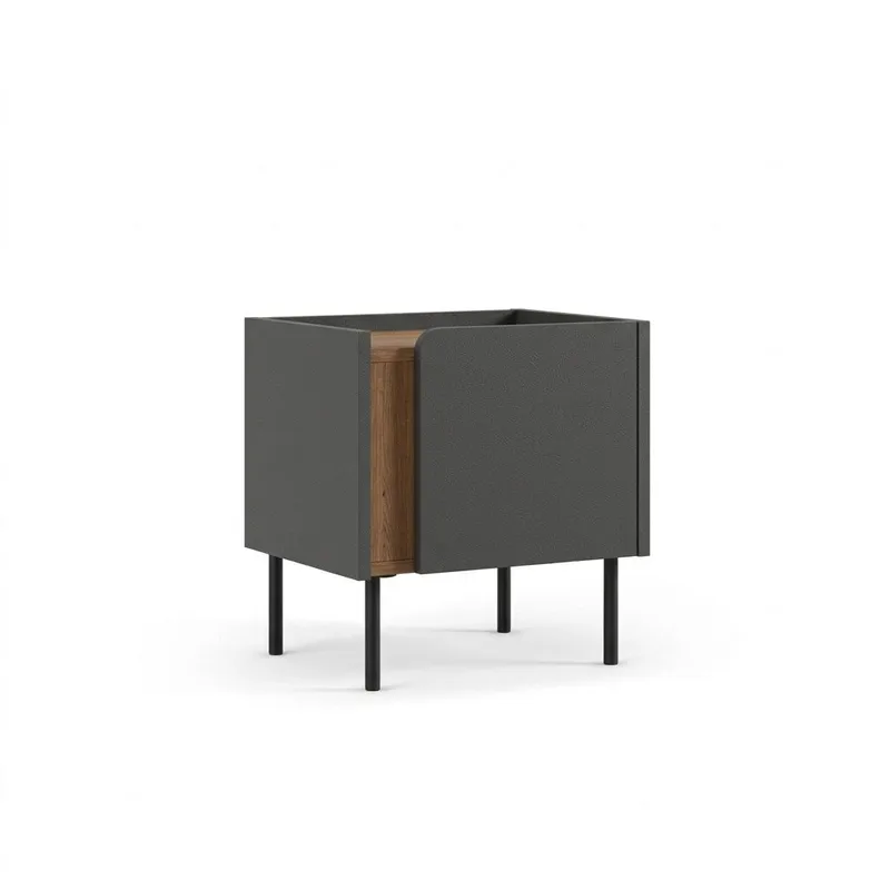 Lomar Nattduksbord 45,5x47,8x35 cm - Naturlig ek, antracit, svart - Products - Möbler - Bord & matgrupp - Avlastningsbord & sidobord - Sängbord & nattduksbord