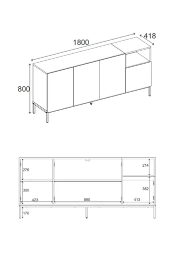 Morlen Konsol 180x80x41,8 cm - Santstone och naturlig ek - Products - Möbler - Bord & matgrupp - Avlastningsbord & sidobord - Konsolbord & hallbord