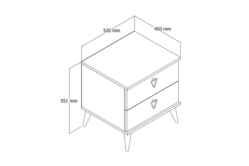 Sängbord & Nattduksbord Heibert Sängbord 52 cm Valnöt - Products - Möbler - Bord & matgrupp - Avlastningsbord & sidobord - Sängbord & nattduksbord