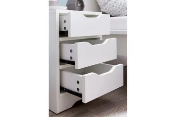 Sängbord Wohnling med 3 lådor i en enkel, modern design för boxspring-säng Vit - Vit - Products - Möbler - Bord & matgrupp - Avlastningsbord & sidobord - Sängbord & nattduksbord