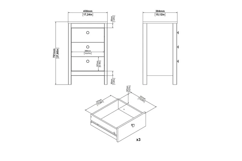 Vallvidera Sängbord 44 cm - Beige - Products - Möbler - Bord & matgrupp - Avlastningsbord & sidobord - Sängbord & nattduksbord