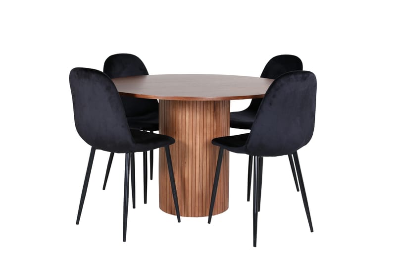 Bianca Matgrupp 110 cm Rund med 4 Polar stolar - Svart - Products - Möbler - Bord & matgrupp - Matgrupp