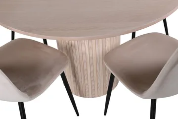 Bianca Matgrupp 110 cm Rund med 4 Polar stolar - Beige - Products - Möbler - Bord & matgrupp - Matgrupp